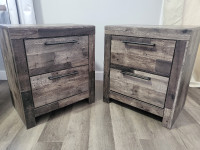 Two Ashley Furniture bedside tables
