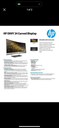 Monitor HP ENVY 34 Curved Display