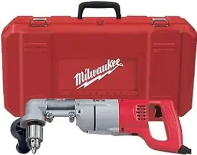NEW MILWAUKEE RIGHT ANGLE CORDED DRILL FOR SALE! Tree speed ranges, powerful 7 amp motor,1/2 keyed c...
