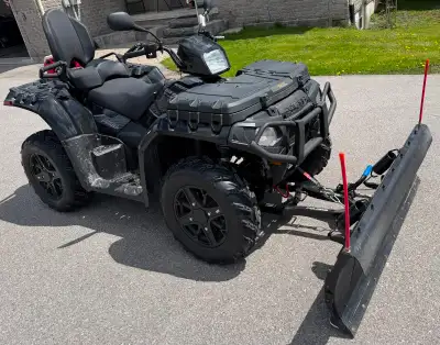 Very clean Polaris 850 Sportsman AWD 2 up, quick connect 60" snowplow. Incudes plow, winch cable and...