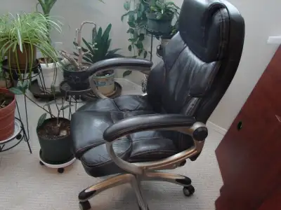 Cow leather office chair., View more