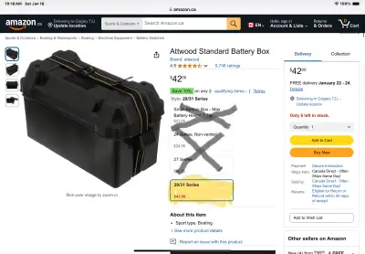 Selling an Atwood PowerGuard 29/31 battery box in used condition, perfect for marine or RV applicati...