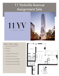 Assignment Sale - 11 Yorkville 2 Bedroom w/Parking