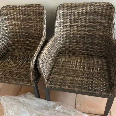 Wicker Patio Chairs with cushions Grab deal$50 Each, View more