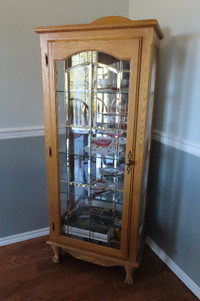 Oak Curio display Cabinet