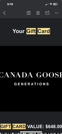 Canada Goose Electronic Gift Cards No Expiration