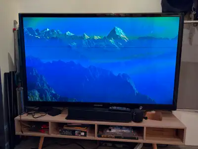 Older Samsung plasma TV, works fine except for a thin black line near the top of the screen. You can...