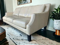 Contemporary Genuine Full Leather Sofa 