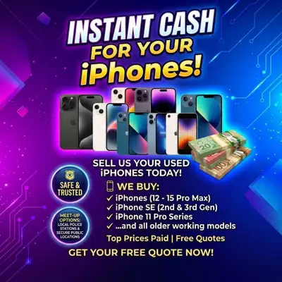 iPhone's 12 and up any Condition 4 $$Cash$$, View more