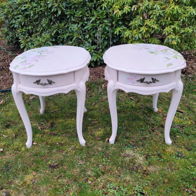 French provincial painted end tables in Other Tables in Port Alberni