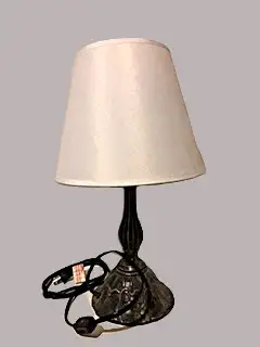 Handy corded on off switch, 17 inch high. Works good, smoke free. Antique-look sturdy base.
