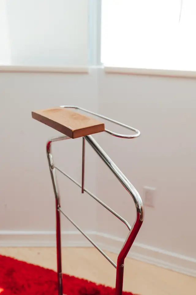 Chrome & Teak Mid-Century Valet Stand in Dressers & Wardrobes in City of Toronto - Image 3