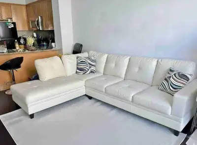 White leather sectional on sale , View more