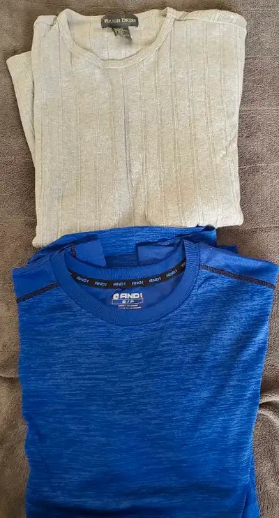 QTY 2 TSHIRTS BLUE ATHLETIC & GREY DRESSY, View more