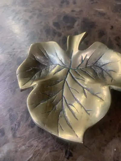 Collectable small brass decorative dish, View more
