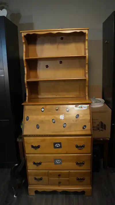 TWO PIECE WOODEN DRESSER, View more