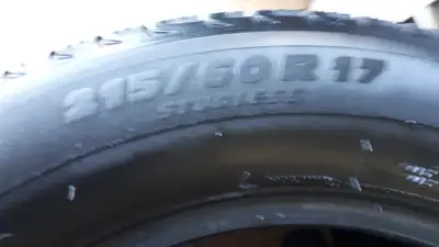 2 MICHELIN X-ICE 215/60/R17 96T 8/32" TREAD 2 CHAMPIRO ICE PRO 215/60/R17 96T 9/32" TREAD TIRES ARE...