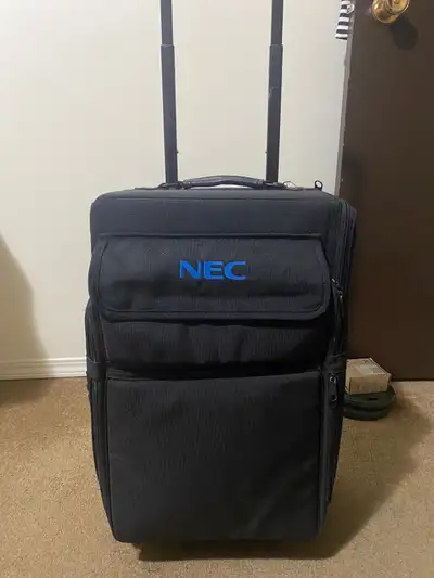 Carry on suitcase with attached laptop bag, View more