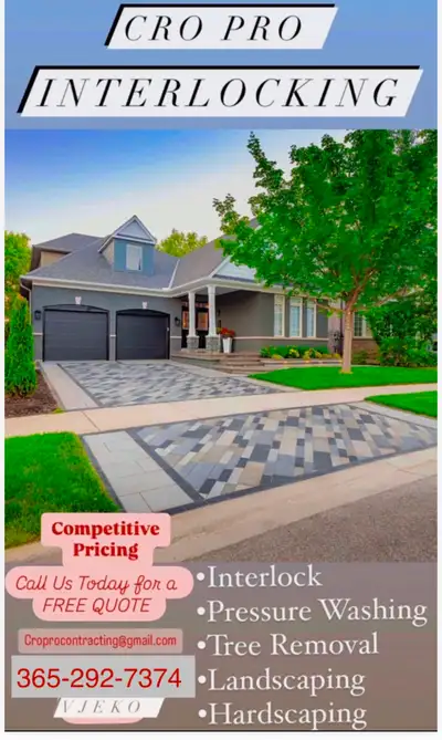 Landscaping tree removal, pressure washing, View more