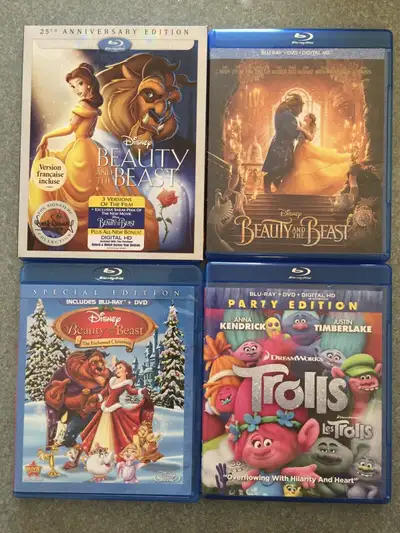 Disney Blurays Beauty and the Beast Enchanted Christmas trolls, View more