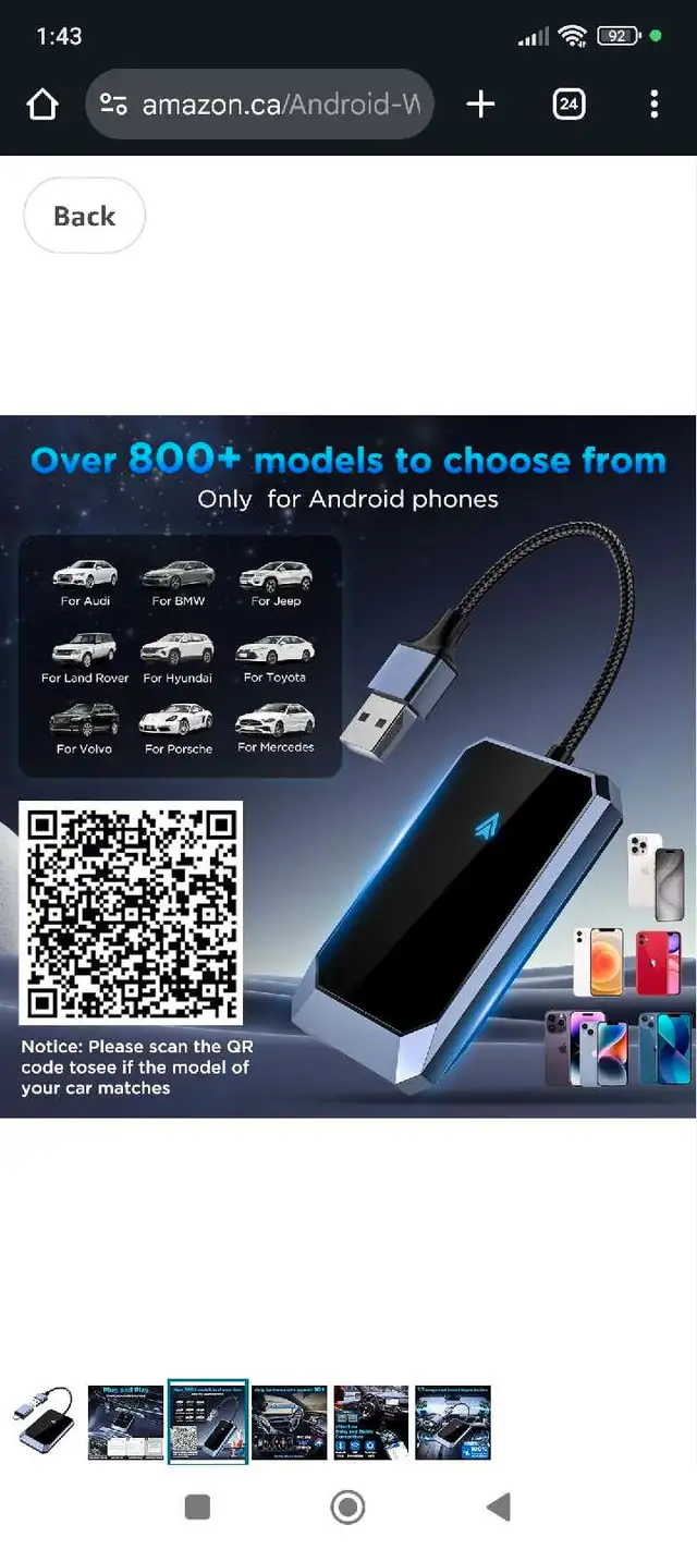 Android Auto Wireless Adapter for Factory Wired Android Auto - I62863727458179122