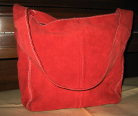 WOMAN'S OLD NAVY  PURSE RED LEATHER SUEDE