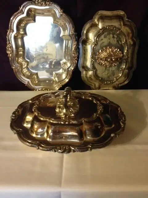 'Kents Limited' Antique Silverplate Lidded Serving Dishes62863260498434124