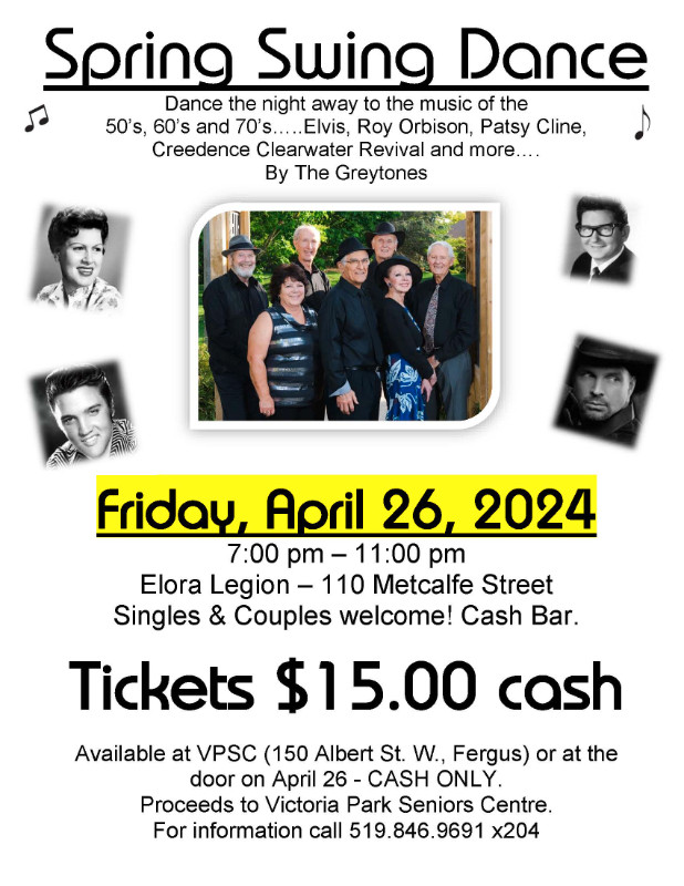Spring Swing Dance - Elora Legion on April 26! in Events in Kitchener / Waterloo