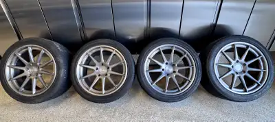 Upgrade your ride with this set of used staggered DUB wheels and Toyo tires, perfect for a Porsche C...