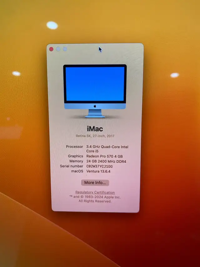 Apple iMac 27” 5K Retina 2017 i7/32GB/512GB SSD in Desktop Computers in Mississauga / Peel Region - Image 3