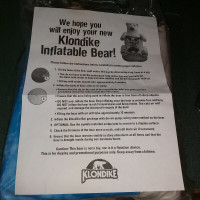 Klondike 5 foot promotional bear inflatiable