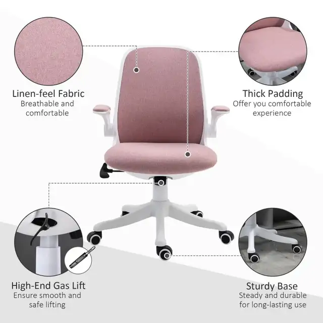 Office Chair 360° Swivel Task Desk Breathable Fabric Computer Ch in Chairs & Recliners in Markham / York Region - Image 10