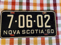 Nova Scotia 1960 licence plate 