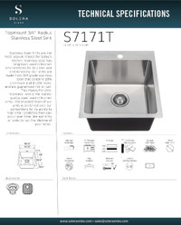 SOLERA - Topmount 3/4" Radius Stainless Steel Sink