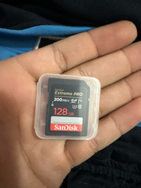 Sandisk extreme pro 128gb camera memory card.