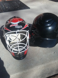 Baseball helmet and goalie helmet