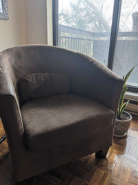 Brown Suede Lounge Chair (2 Available)