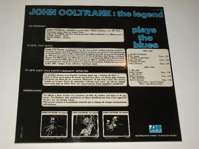 John Coltrane – Plays The Blues (France 1962) JAZZ LP62863257409538121