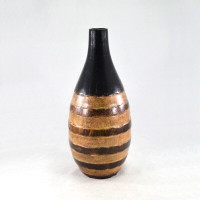 Vintage handmade wood carved vase 11”