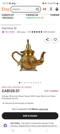 solid brass teapot -  théhiere en brass solide