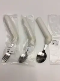 SUPER GRIP Angled Spoons/Fork Set - Left handed