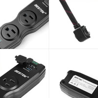 2-Outlet Travel Power Strip with 4.2A Dual Smart USB Charge port