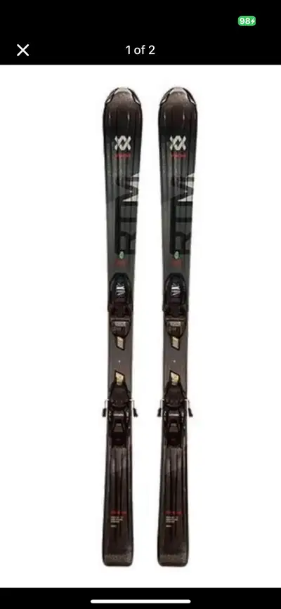 90 CM NEW - still packaged Volkl RTM Jr ski has tip rocker and a NEW integrated Marker vMotion Jr bi...