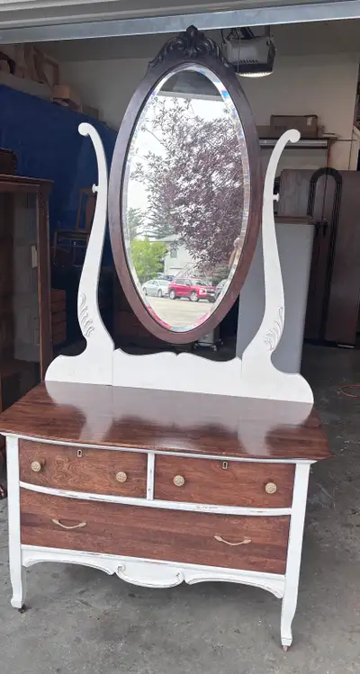 Antique Distressed Dresser with mirror , View more