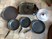 Skillets, pizza pan, electric fry pan