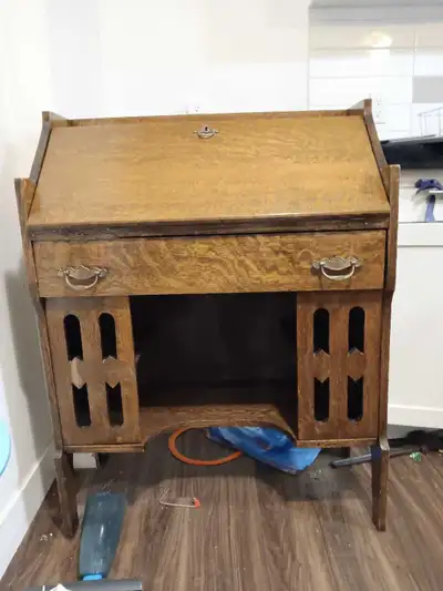 antique  tiger oak desk, View more