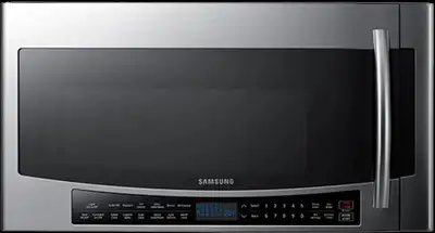 Samsung over-the-range microwave, model MC17J8000CS, View more