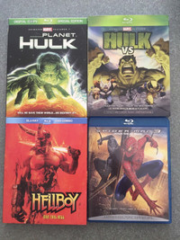 Marvel DC Blurays Planet Hulk VS Hellboy Spider-Man 3