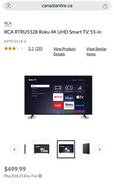 Unboxed Brand New RCA Roku TV – 55” 4K UHD Smart TV, View more