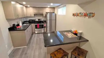 Renting basement. Very nice, clean, new. Full brand new kitchen, large living room, 1 bathroom, 1 be...